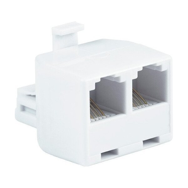 Power Gear Power Gear Telephone Duplex Adapter, RJ14, RJ11, White, 76191 76191 - main